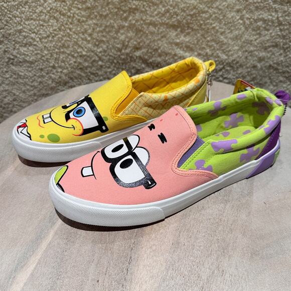Ground Up Shoes - Ground Up Spongebob Squarepants Womens Slip On Patrick Canvas Sneaker Size 9